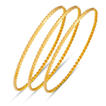 22K Yellow Gold Twisted Ajda Bangle (30 g)