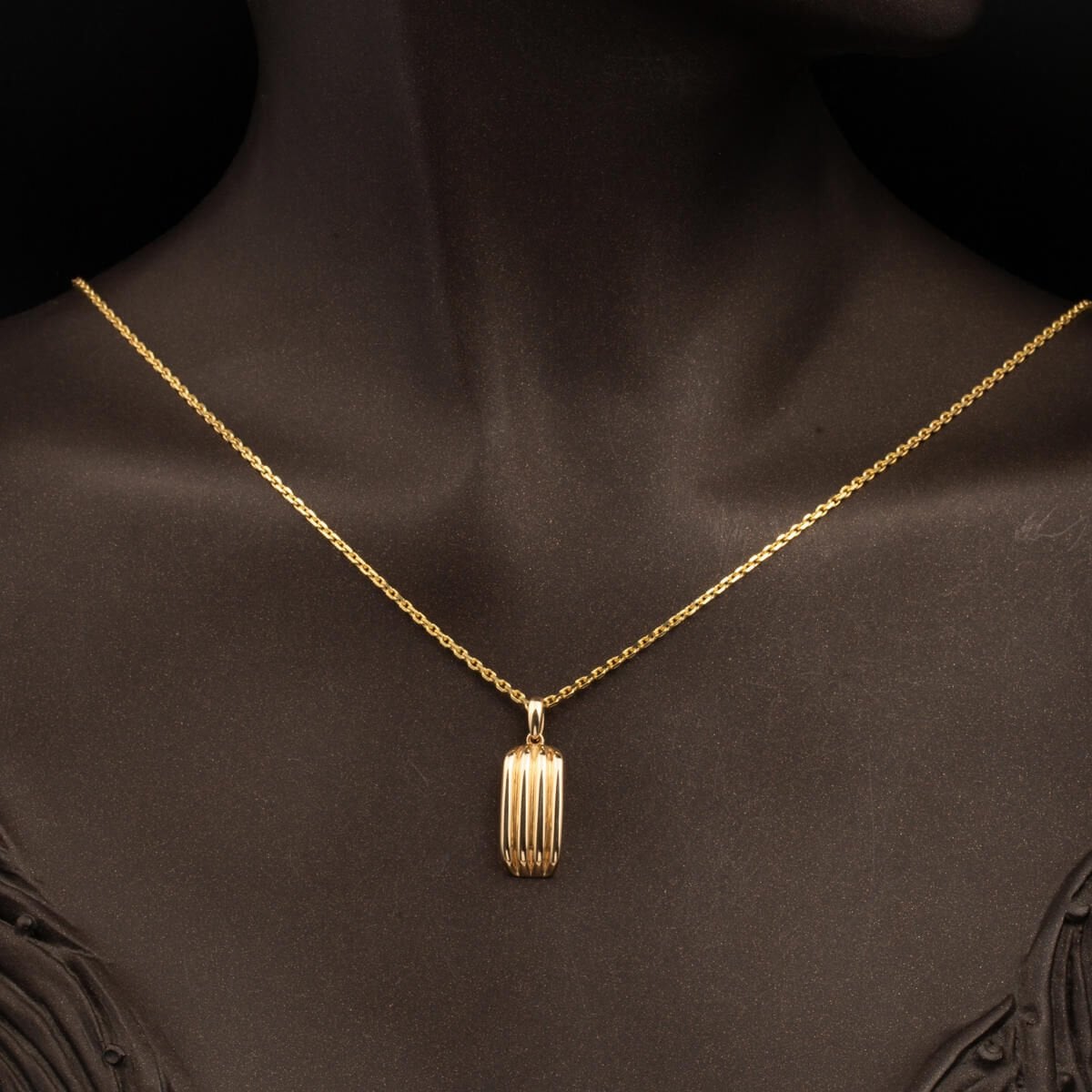 14K Yellow Gold Striped 3-Piece Jewelry Set
