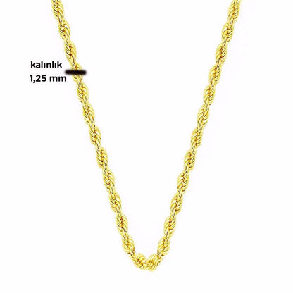 14K Yellow Gold 60 cm Twisted Chain