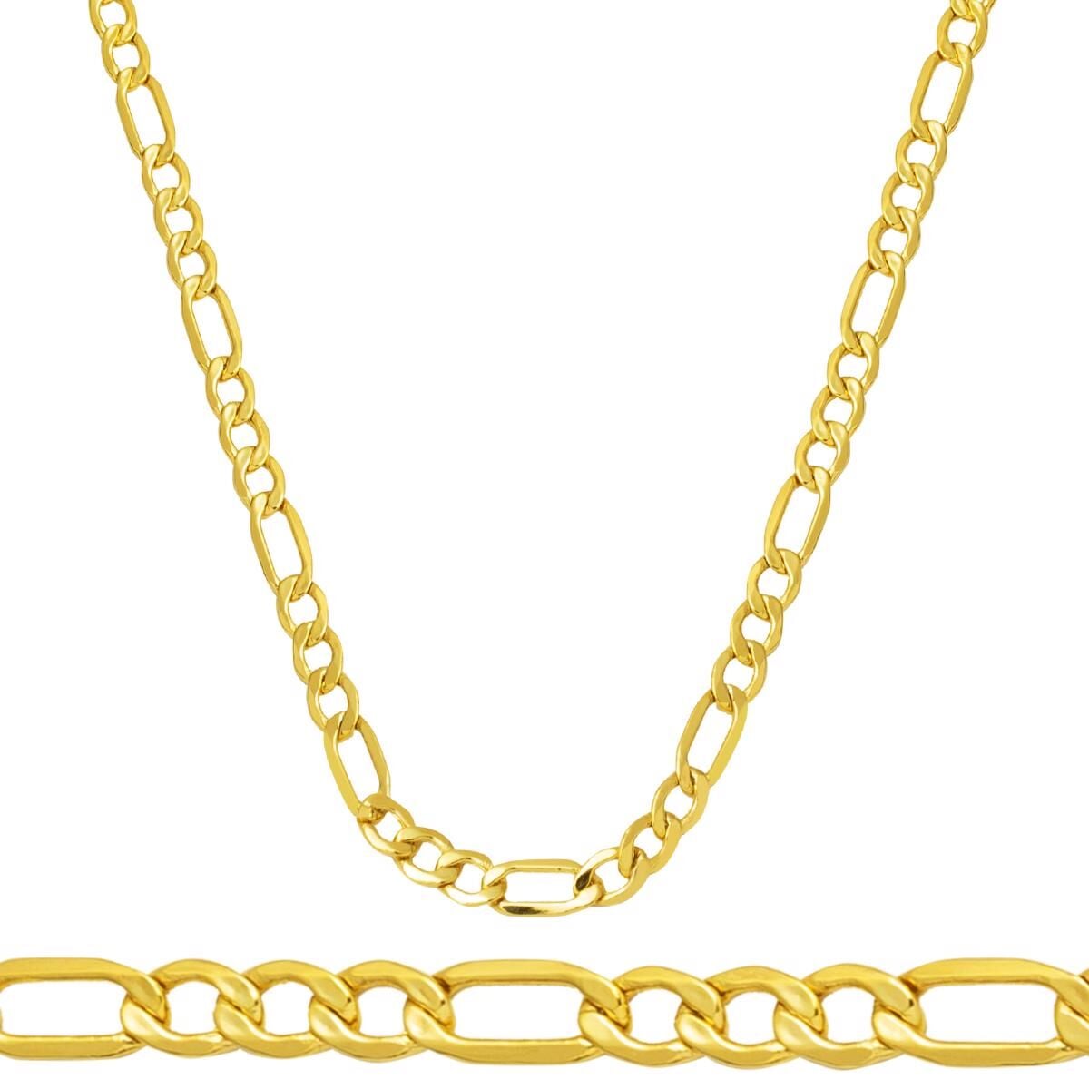 14K Yellow Gold Figaro Chain 60 cm 2.5 mm