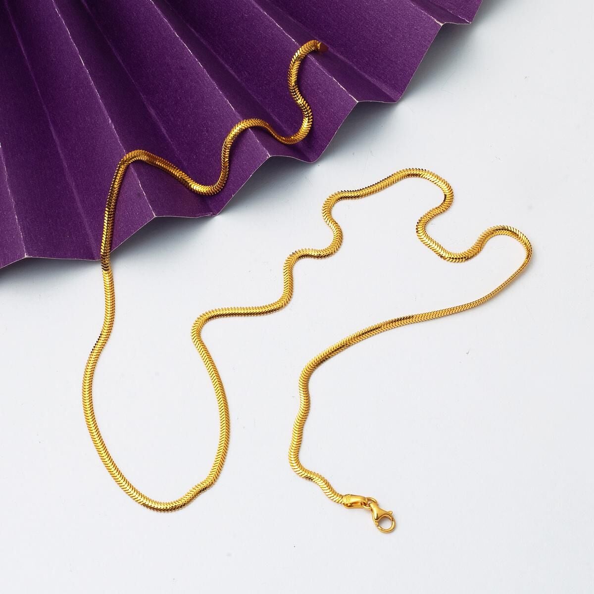 22K Yellow Gold 60 cm Herringbone Chain