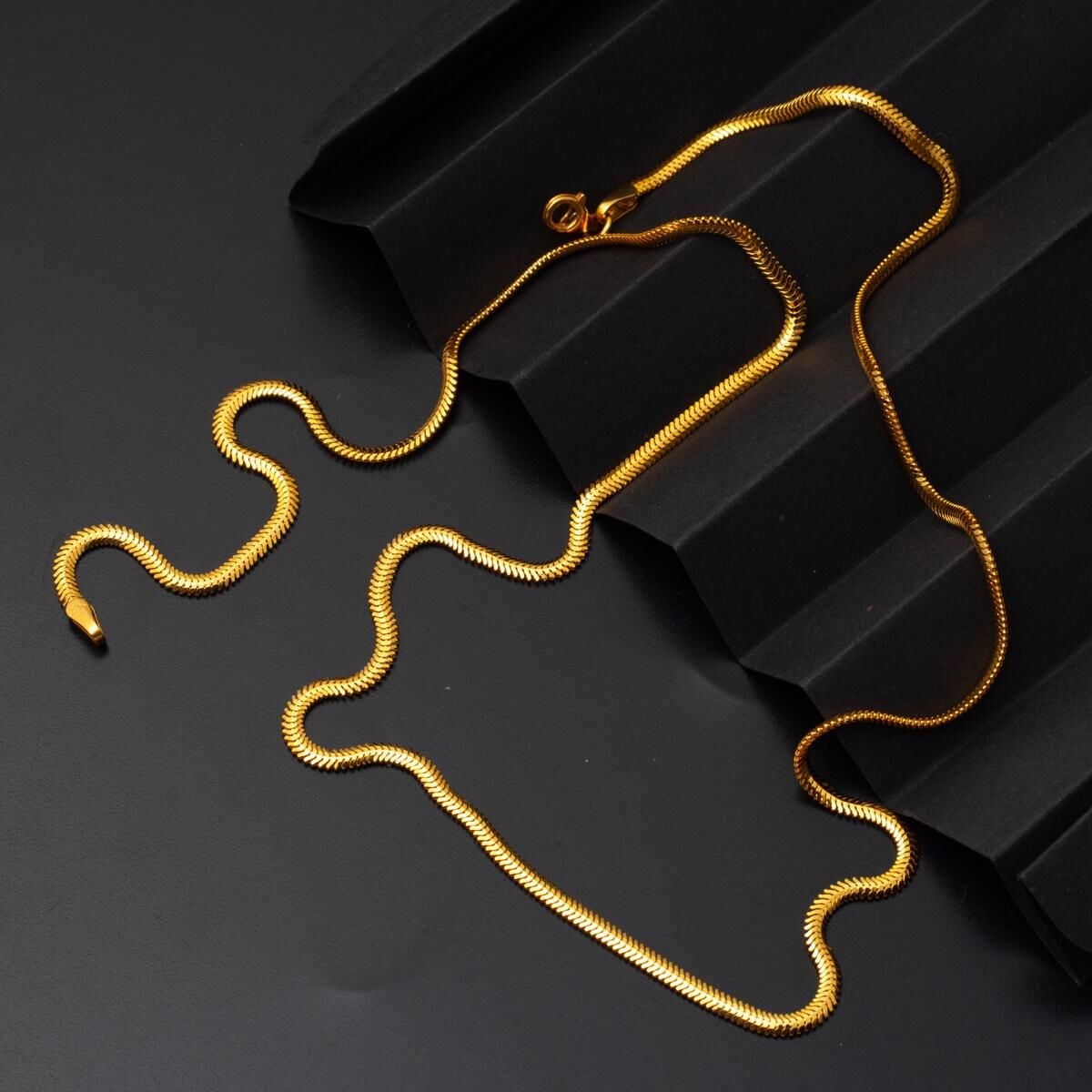 22K Yellow Gold 60 cm Herringbone Chain