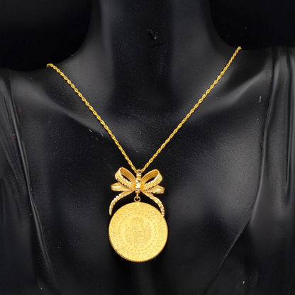 22K Yellow Gold Full Bow Necklace