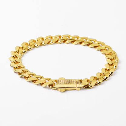 14K Yellow Gold Vera Curb Cubic Zirconia ID Bracelet