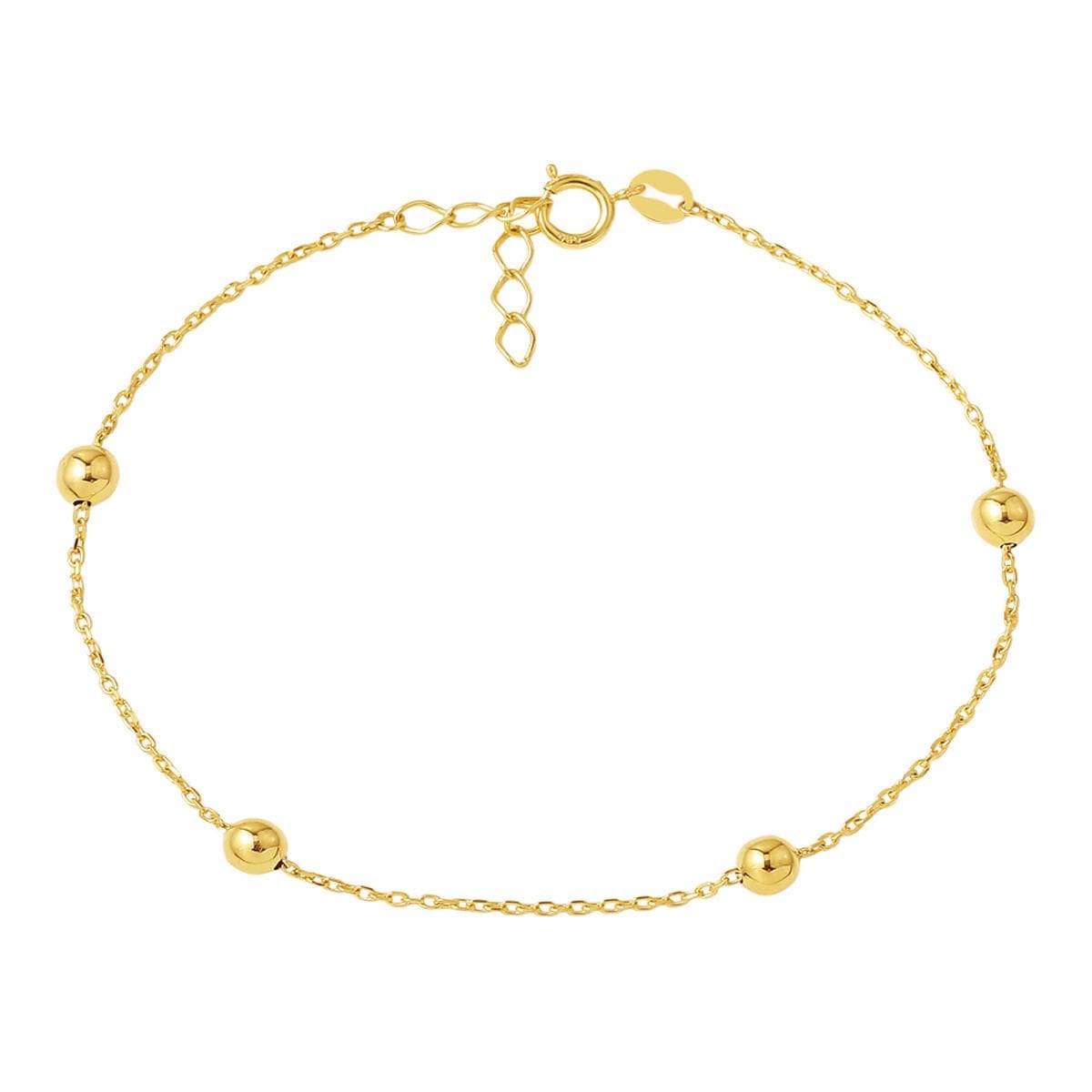 14K Yellow Gold Bead Chain Bracelet (1.1 g)