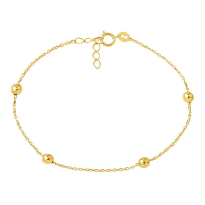 14K Yellow Gold Bead Chain Bracelet (1.1 g)