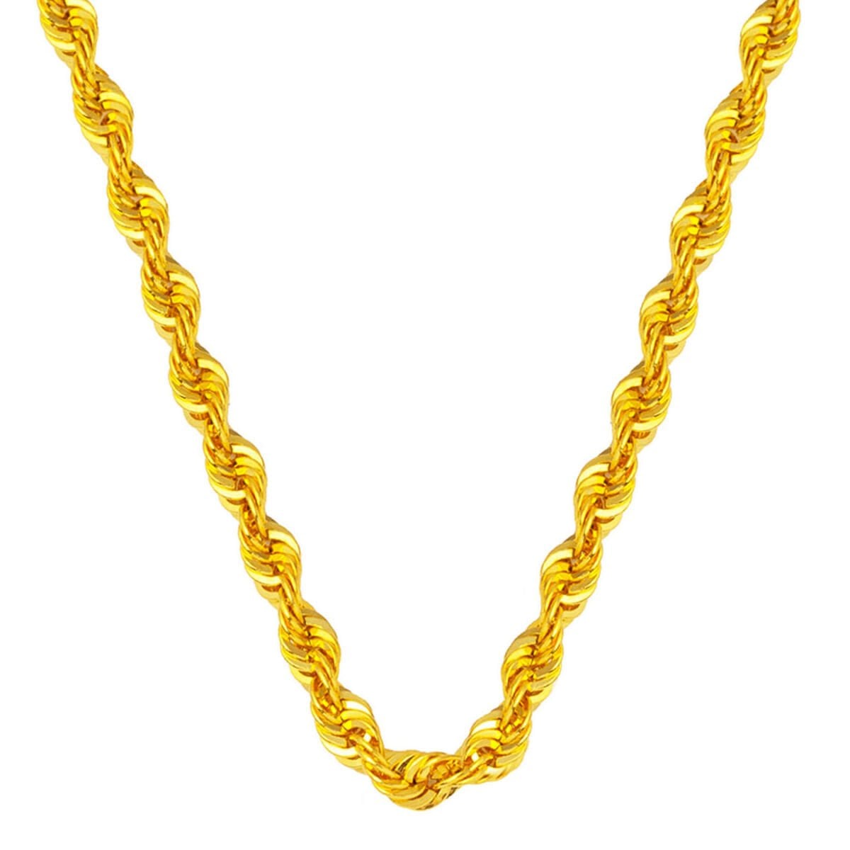 14K Yellow Gold 6 mm Wide Twisted Chain Necklace
