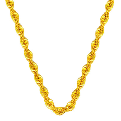 14K Yellow Gold 6 mm Wide Twisted Chain Necklace