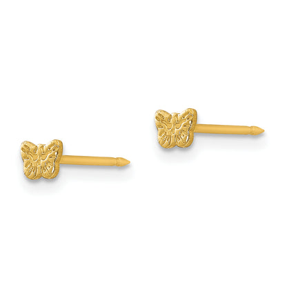 Stainless Steel Inverness 24K Gold-Plated Petite Butterfly Earrings