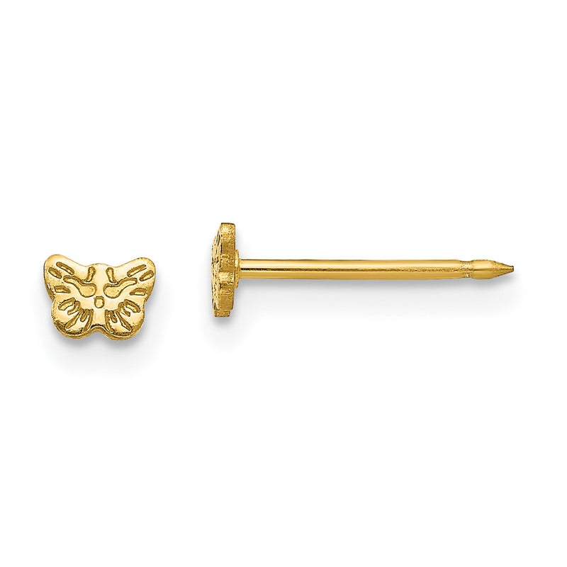 Stainless Steel Inverness 24K Gold-Plated Petite Butterfly Earrings