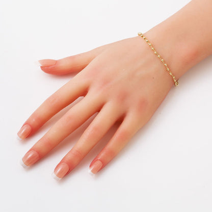 14K Yellow Gold High Polish Bead Lightweight Bracelet