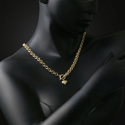 14K Yellow Gold Hoop Chain Chakra Necklace