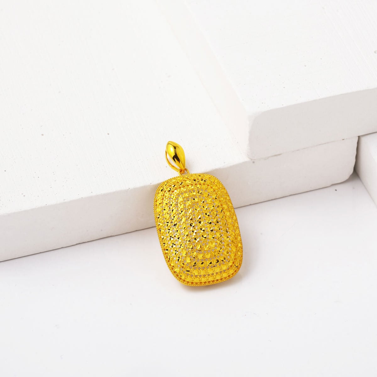 14K Yellow Gold Square-Cut Pendant
