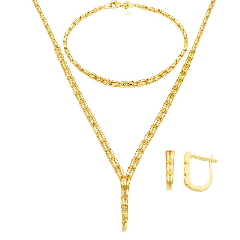 14K Yellow Gold Tennis Wedding Set