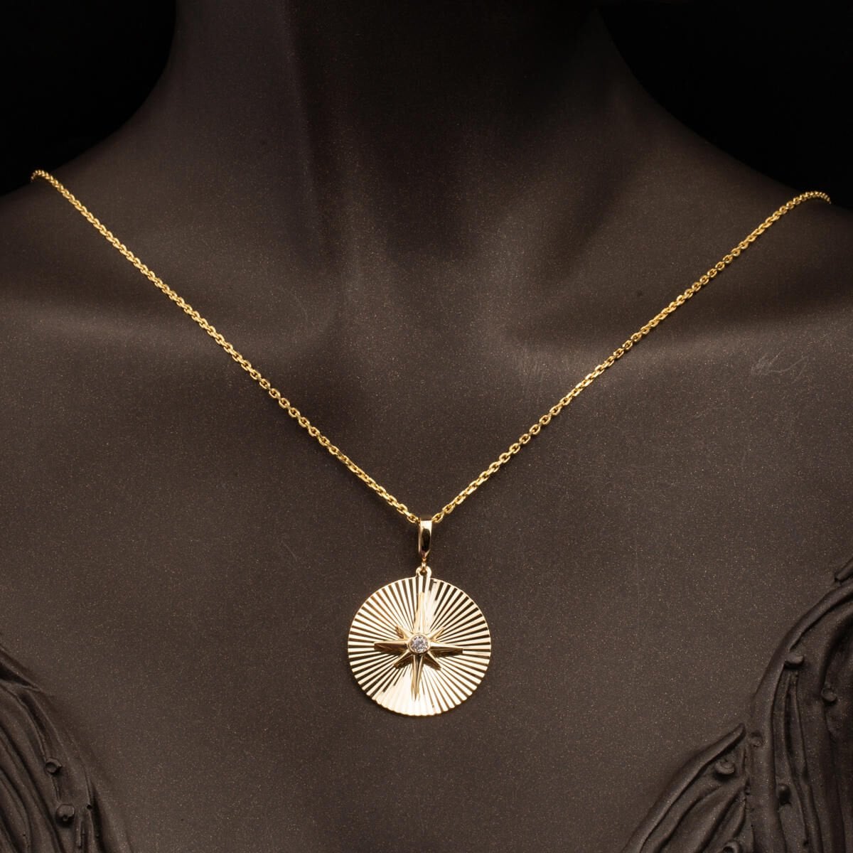 14K Yellow Gold Sparkling North Star Necklace