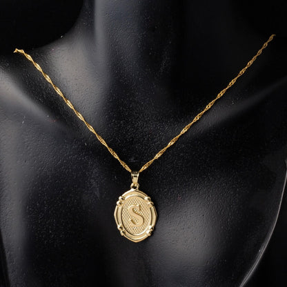 14K Yellow Gold Italian S Initial Necklace