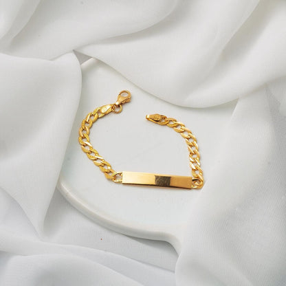 22K Yellow Gold Name Children's ID Bracelet