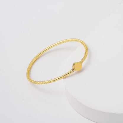 14K Yellow Gold Cylinder Italian Stretch Bracelet