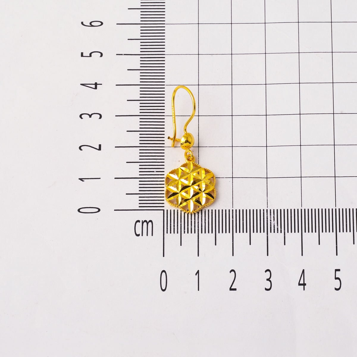 14K Yellow Gold Flower of Life Dangle Earrings