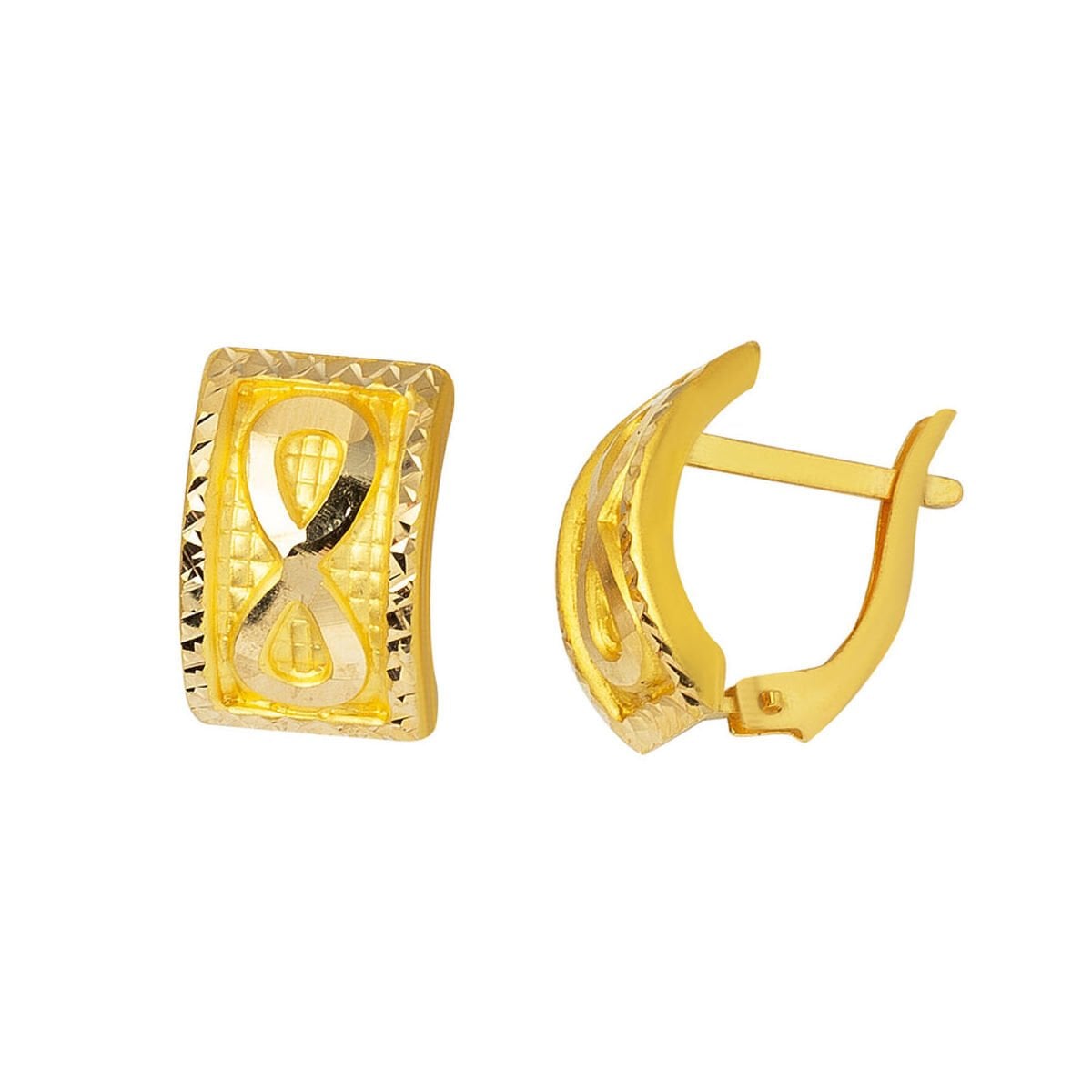 14K Yellow Gold Infinity Earrings