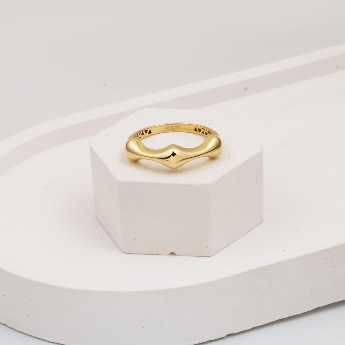 14K Yellow Gold Bone Ring