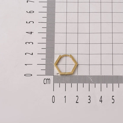 14K Yellow Gold Square-Cut Hoop Earrings (1.4 g)