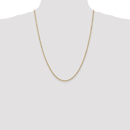 24 Inch 14K 1.6mm Singapore Chain Necklace