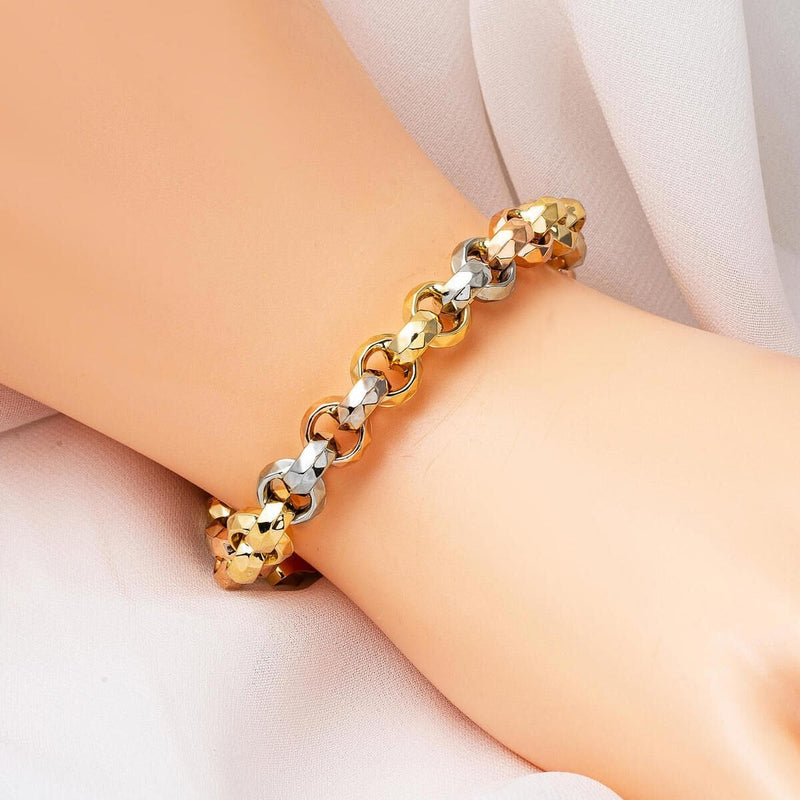 14K Yellow Gold Colored Hoop Minimalist Bracelet