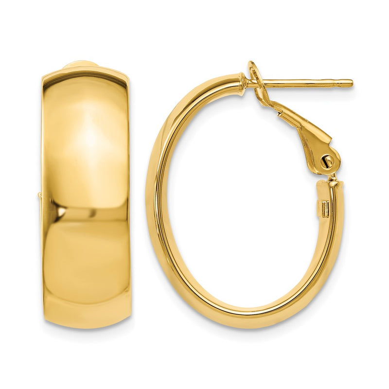 14K Yellow Gold Polished Hoop Earrings