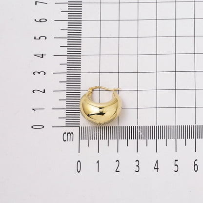 14K Yellow Gold Bold Hoop Earrings