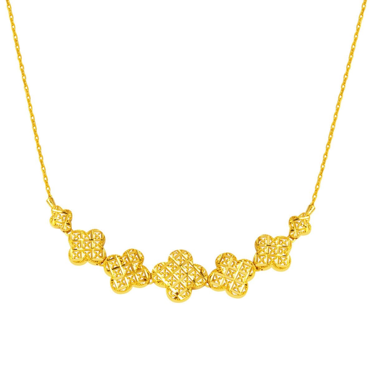 22K Yellow Gold Daisy Ivy Necklace