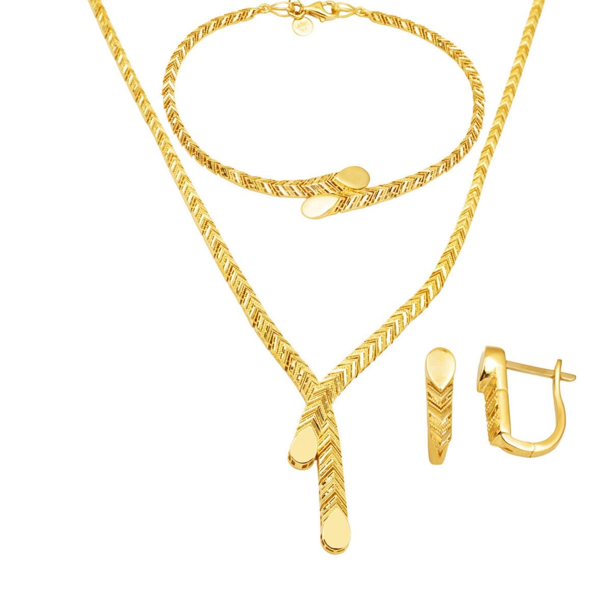 14K Yellow Gold Wheat Jewelry Set (20.89 g)