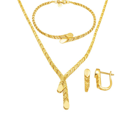 14K Yellow Gold Wheat Jewelry Set (20.89 g)