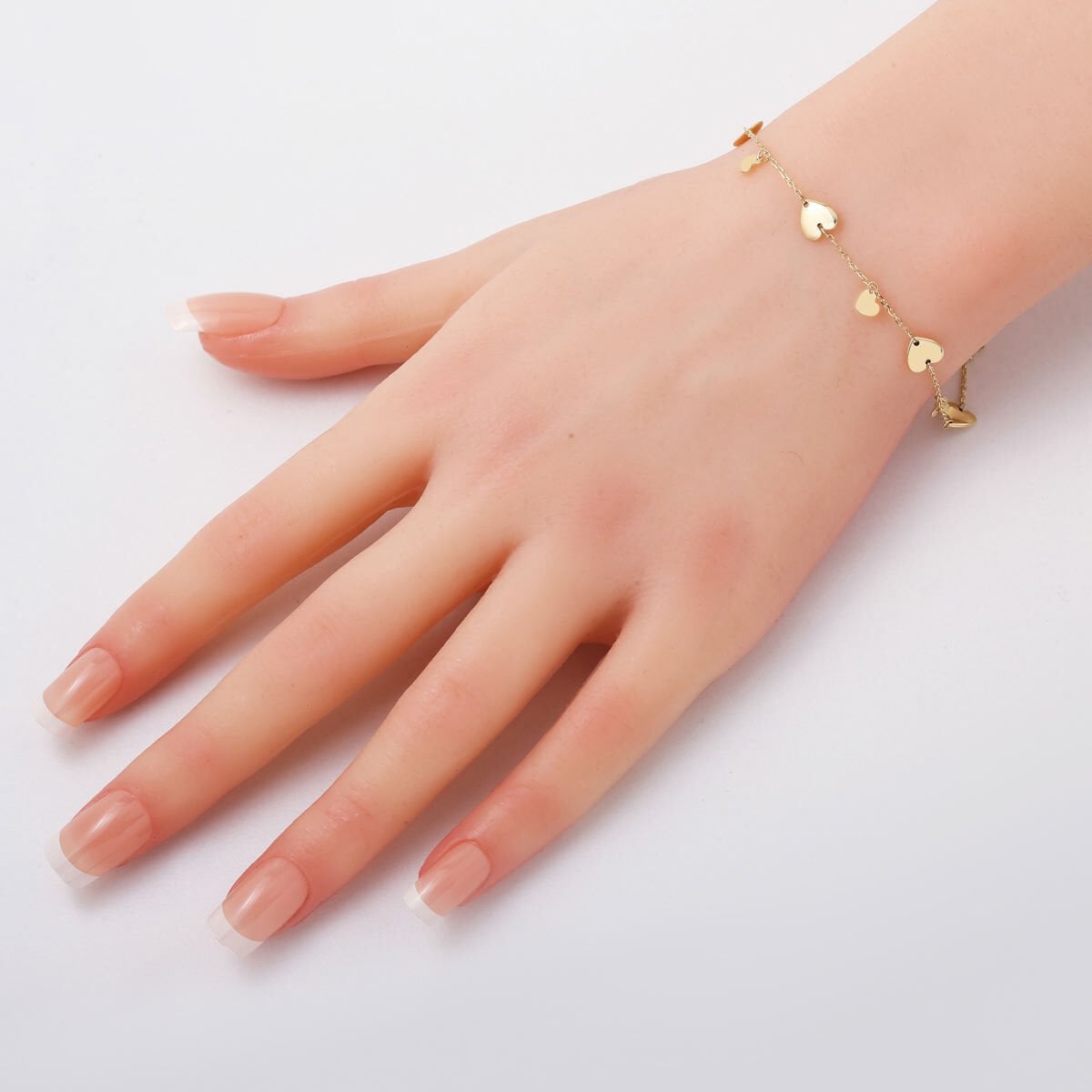 14K Yellow Gold Heart Charm Bracelet