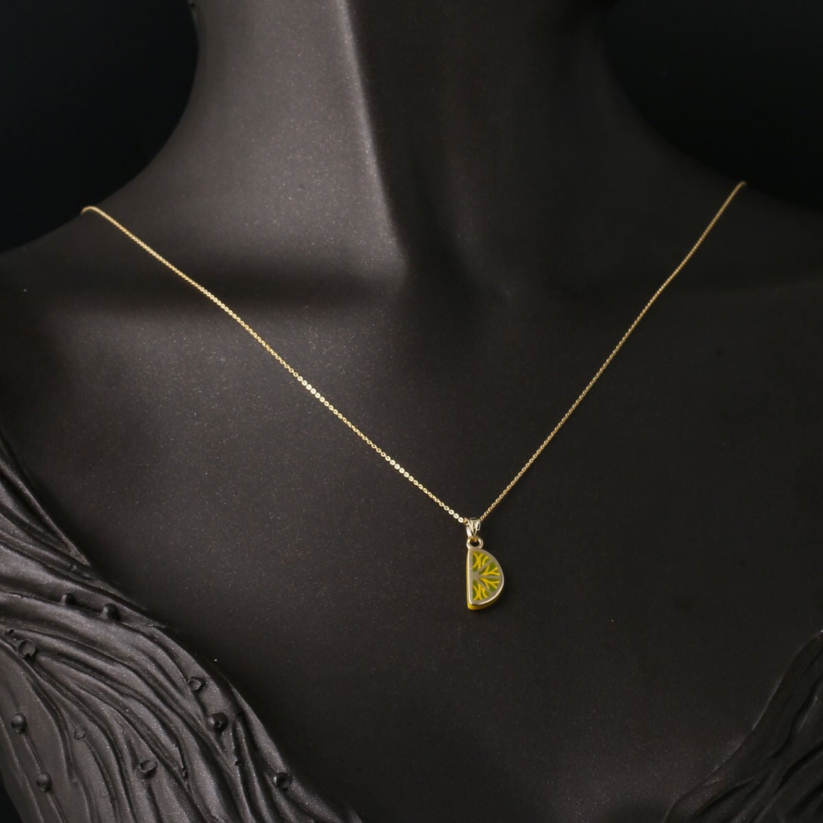 14K Yellow Gold Lemon Slice Necklace