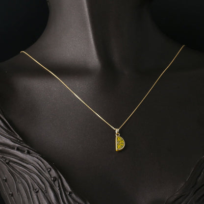 14K Yellow Gold Lemon Slice Necklace