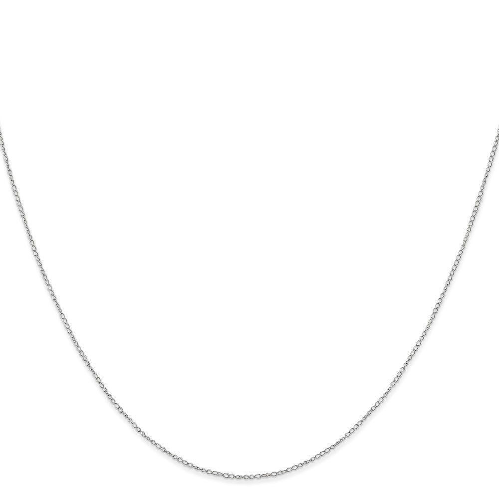 14K White Gold 16 inch Carded .42mm Curb with Spring Ring Clasp Chain Necklace