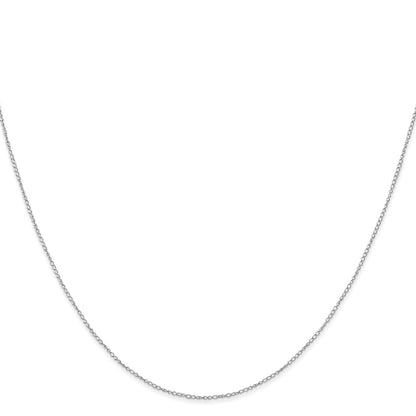 14K White Gold 16 inch Carded .42mm Curb with Spring Ring Clasp Chain Necklace