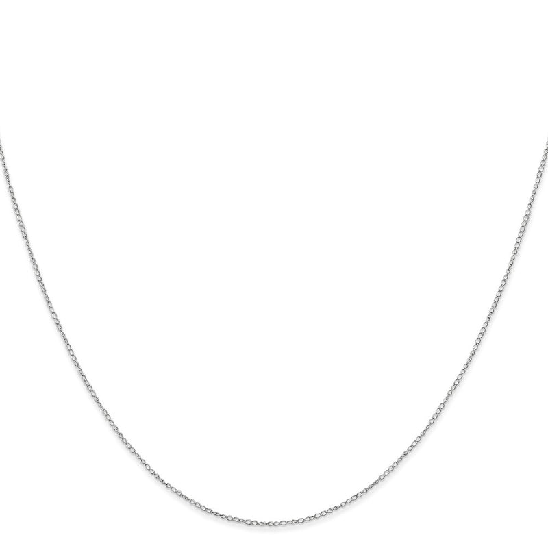 14K White Gold Carded .42mm Curb with Spring Ring Clasp Chain Necklace