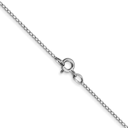 14K White Gold 16 inch Carded .42mm Curb with Spring Ring Clasp Chain Necklace