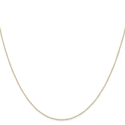 14K Yellow Gold Carded .42mm Curb with Spring Ring Clasp Chain Necklace