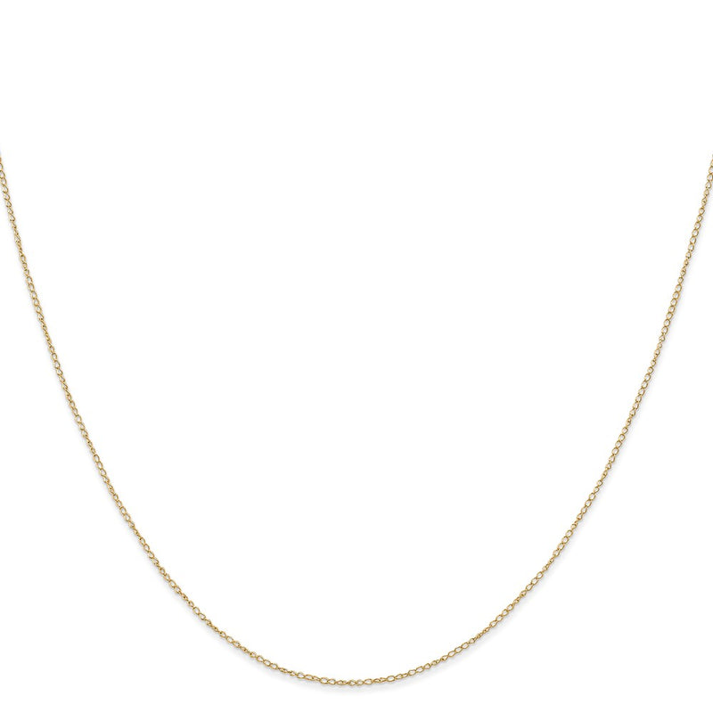 14K Yellow Gold Carded .42mm Curb with Spring Ring Clasp Chain Necklace