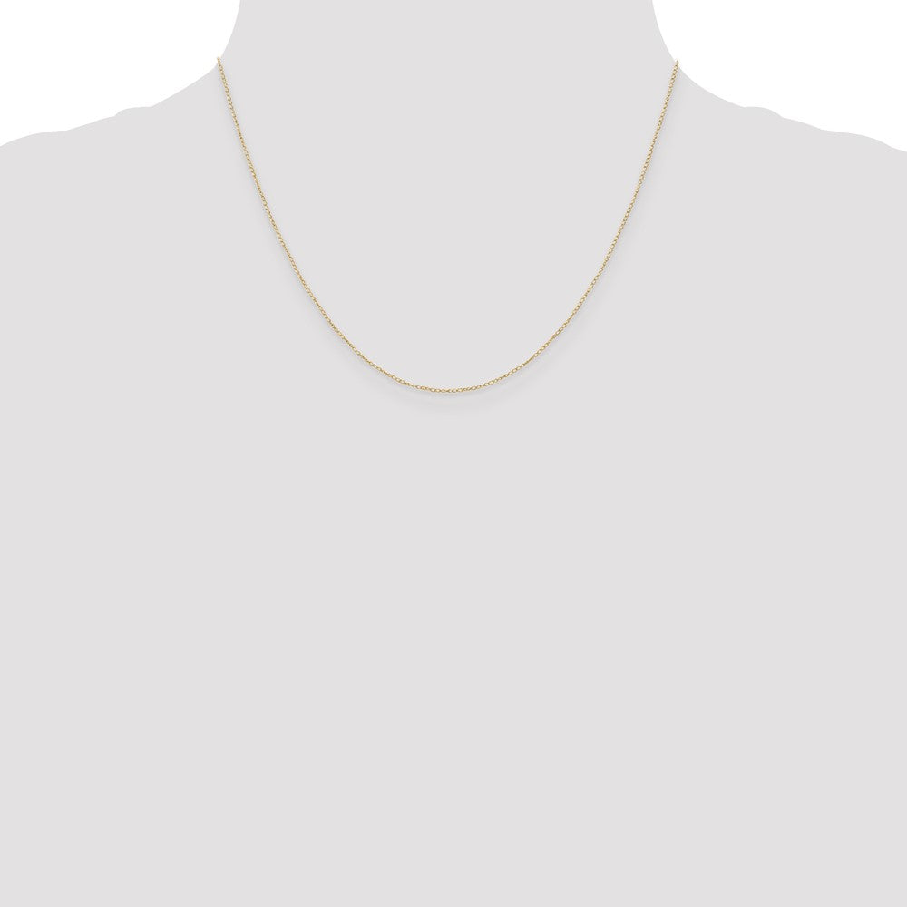 14K Yellow Gold Carded .42mm Curb with Spring Ring Clasp Chain Necklace