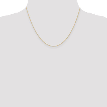 14K Yellow Gold Carded .6mm Cable Rope with Spring Ring Clasp Chain Necklace