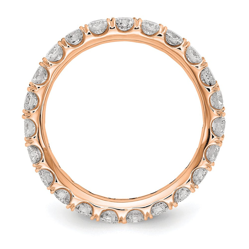 True Origin 14K Rose Gold 2 carat Lab Grown Diamond VS+ F+ Size 4 Complete Eternity Wedding Band Ring