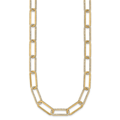True Origin 14K Yellow Gold 8 5/8 carat Lab Grown Diamond VS+ F+ 18 in Complete Link Necklace