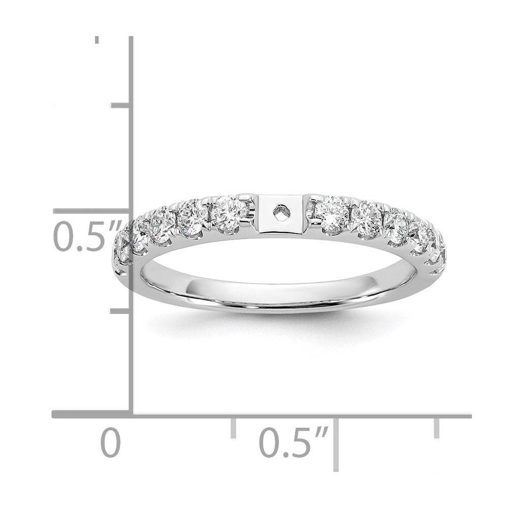 14K White Gold Peg Set 5/8 carat Diamond Semi-mount Engagement Ring