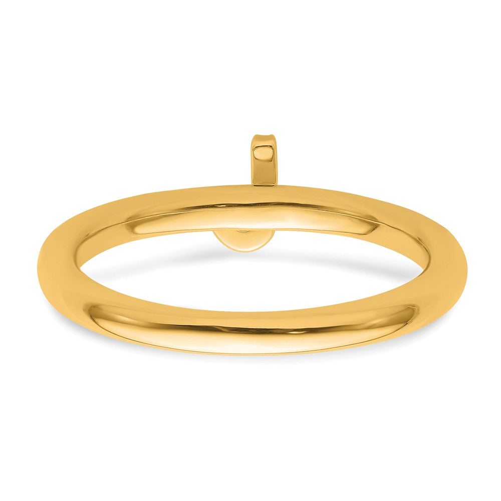 14K Yellow Gold Stackable Diamond Initial J Size 7 Ring