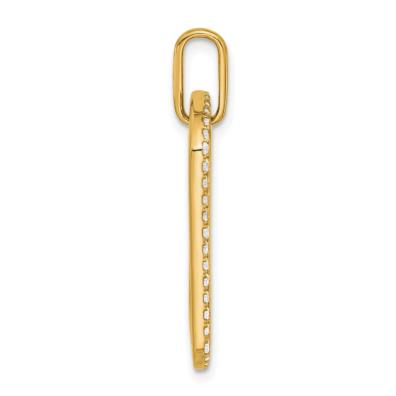 14K Yellow Gold Personalized Diamond Dog Tag Charm