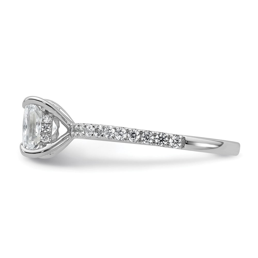 14K White Gold 2 carat Certified Lab Grown Diamond VS+ F+ Princess Complete Solitaire with Flair Engagement Ring